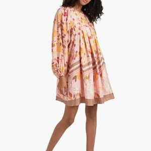 NWT byTimo Delicate Shift Dress in Pink Embossed Floral Pattern